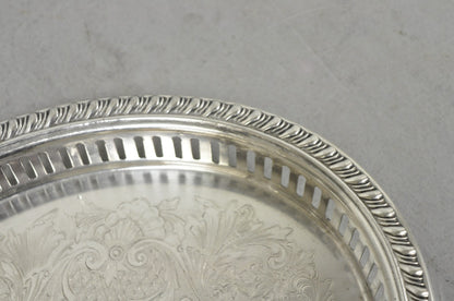 Vintage Eales Silver Plated Small Raised Gallery Oval Trinket Dish Bar Tray