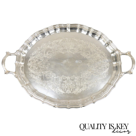 Webster Wilcox International Silver "English Flutes" Silver Plated Serving Tray