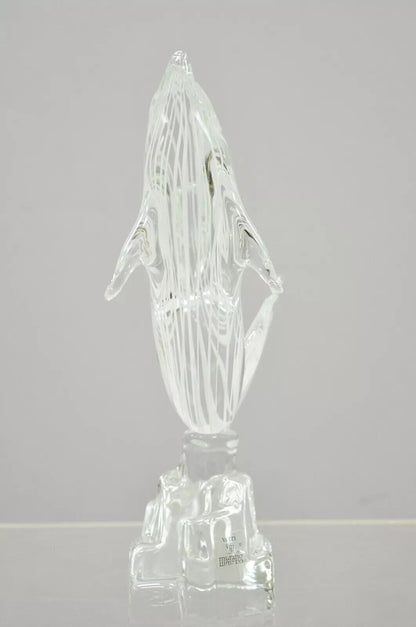 Vintage Vetri Murano Crystal Glass 9" Italian Dolphin Fish Figure Sculpture
