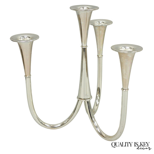 Vintage Wilhelm Wagenfeld for WMF Silver Plated Modern Candelabra Candle Holder