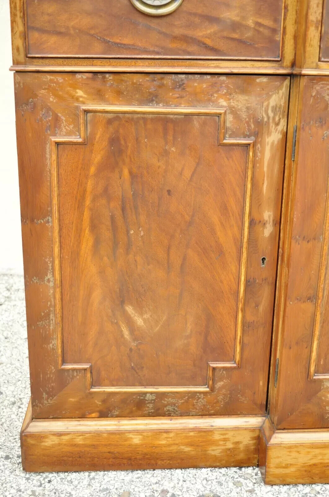 Vintage Beacon Hill Georgian Mahogany Breakfront China Cabinet Desk Bookcase