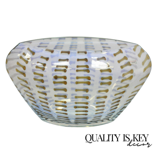 Evolution by Waterford Opal & Amber 18" Crystal Glass Centerpiece Bowl in Box