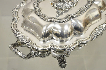 Georgian English Sheffield Ornate Scalloped Lidded Serving Dish Food Warmer