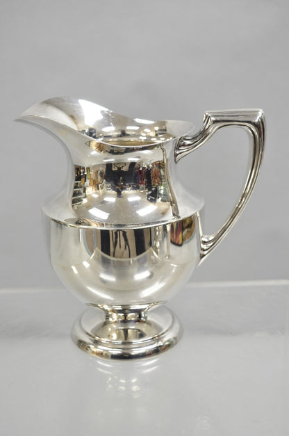 Vintage Crescent Victorian Silver Plated Bulbous Lemonade Water Pitcher Engraved