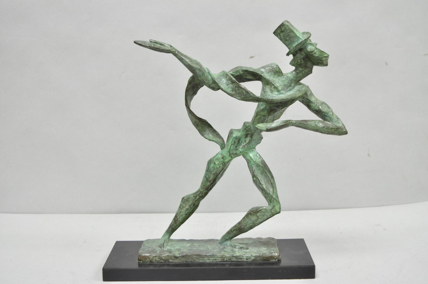 Estelle Goodman Brutalist Mid Century Modern Bronze Dancing Man Sculpture