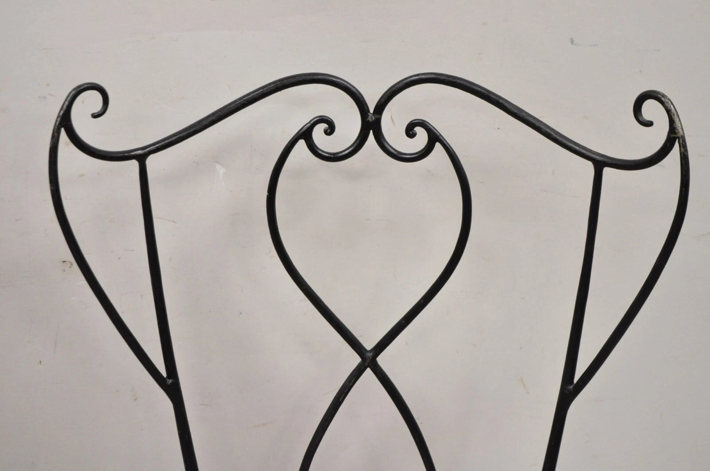 Salterini Style Mid Century Modern Scrolling Wrought Iron Side Chairs - a Pair
