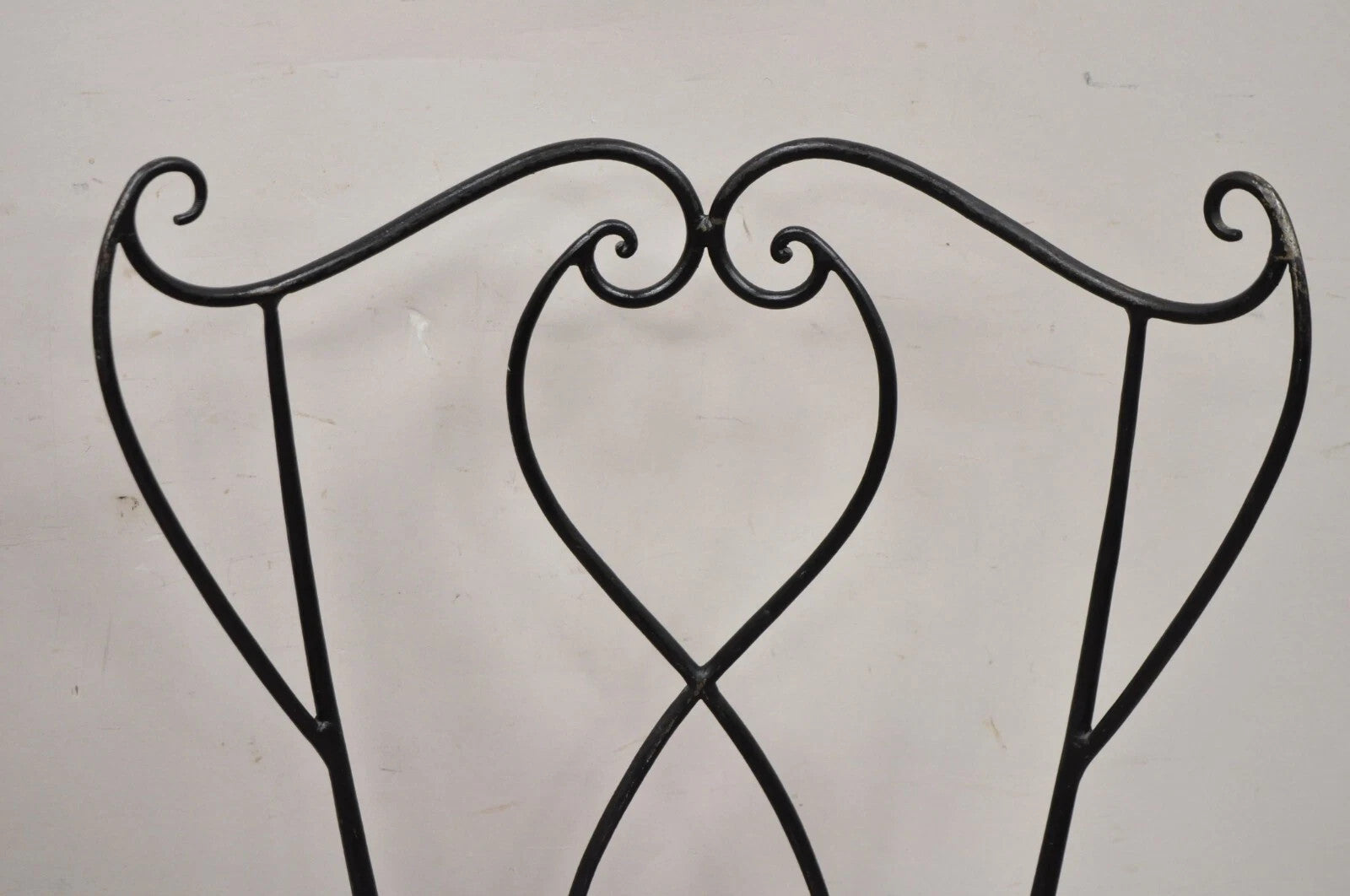Salterini Style Mid Century Modern Scrolling Wrought Iron Side Chairs - a Pair