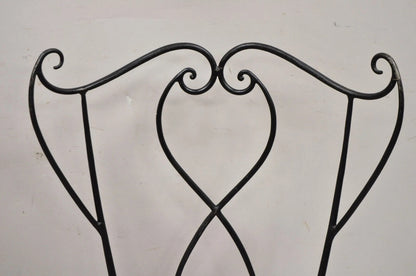 Salterini Style Mid Century Modern Scrolling Wrought Iron Side Chairs - a Pair