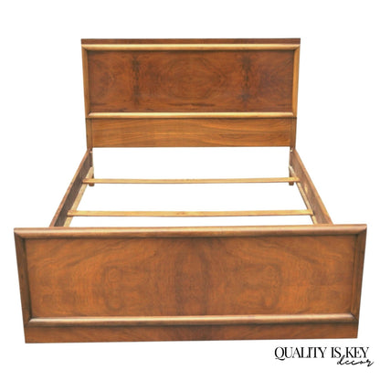 Vintage Mid Century Modern Art Deco Walnut Full Size Bed Frame by Joerns Bros