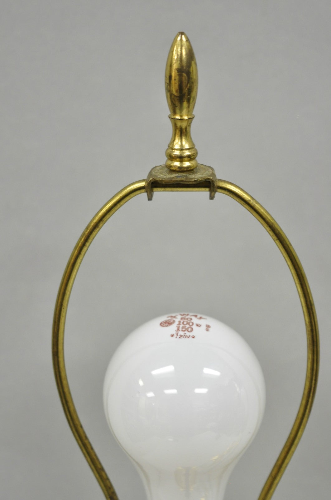 Vintage Federal Style Polished Brass Candlestick Small Vanity Table Lamps a Pair