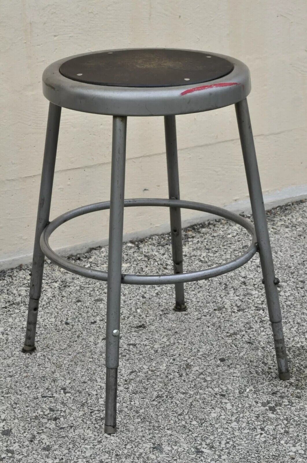 Vintage Industrial Steel Metal Drafting Work Stools Chairs - Group Set of 6