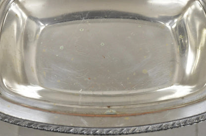 Vintage World Silver on Copper Lidded Vegetable Serving Platter with Handles