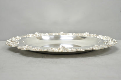 Vintage English Victorian Sheffield Silver Plated Grapevine Repousse 12" Dish