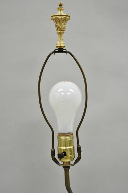 Antique French Parian Bisque Porcelain White Double Cherub & Shell Table Lamp
