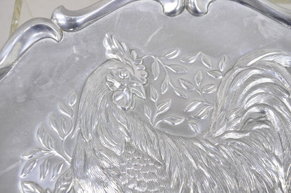 Vintage Lenox Retired Large Rooster Metal Holiday Serving Platter Tray
