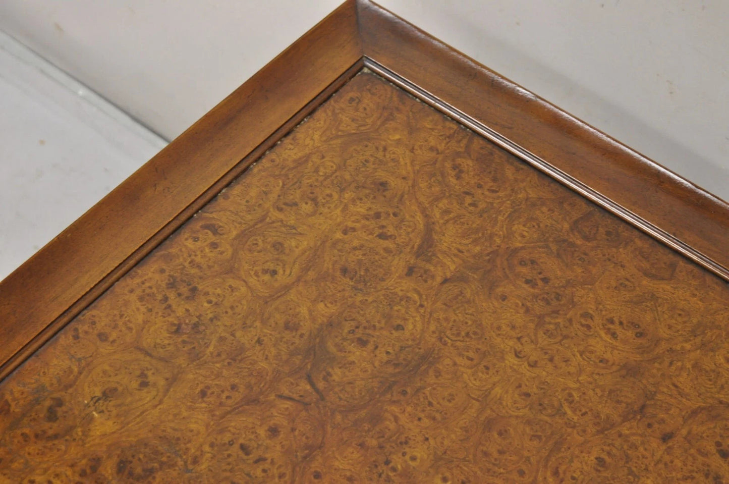 Michael Taylor for Baker Far East Asian Burl Wood Square Occasional Side Table