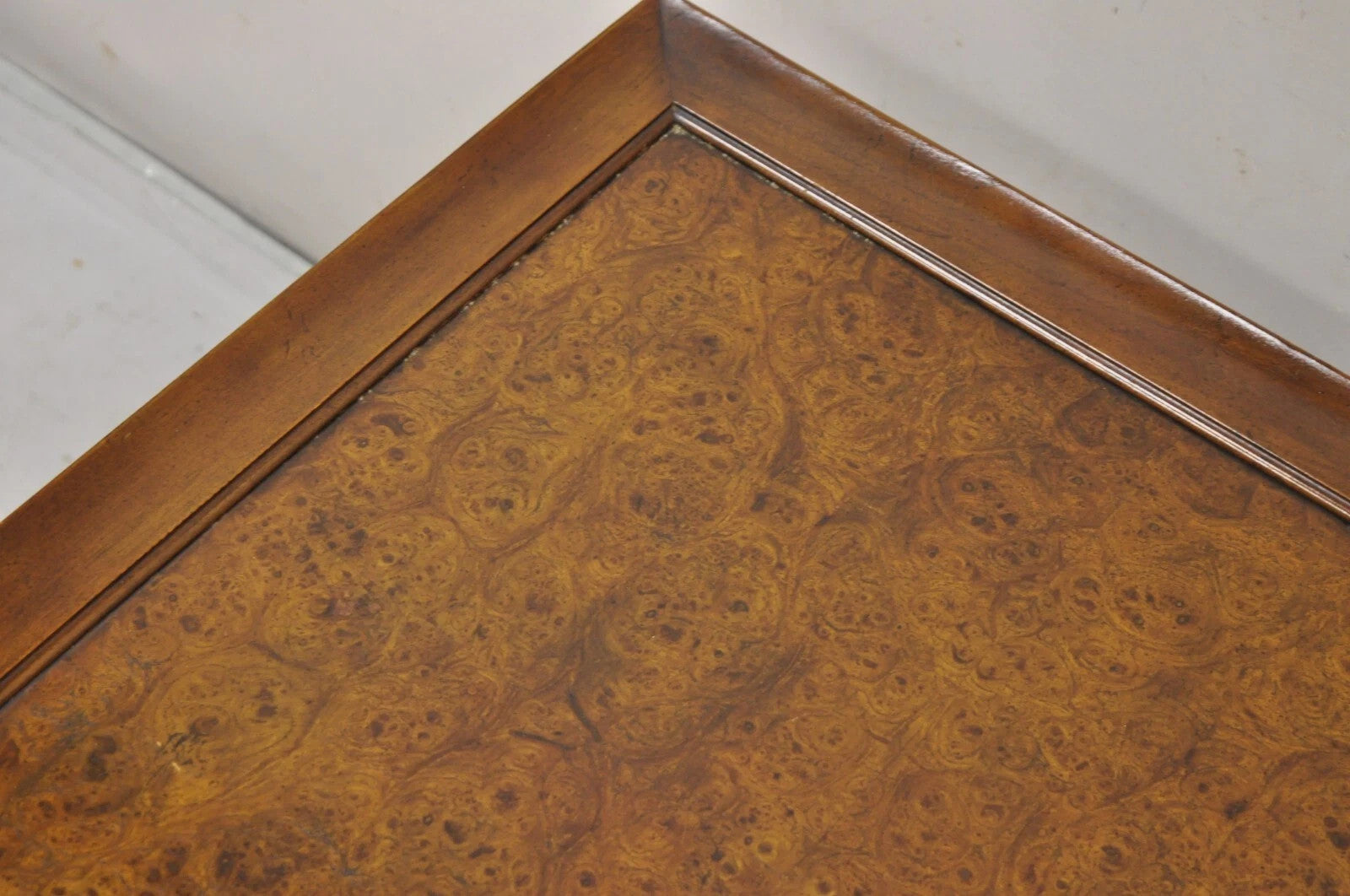 Michael Taylor for Baker Far East Asian Burl Wood Square Occasional Side Table