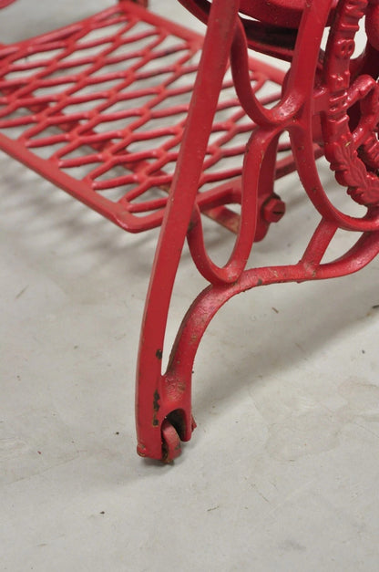 Antique Singer Cast Iron Red Treadle Sewing Machine Table Base