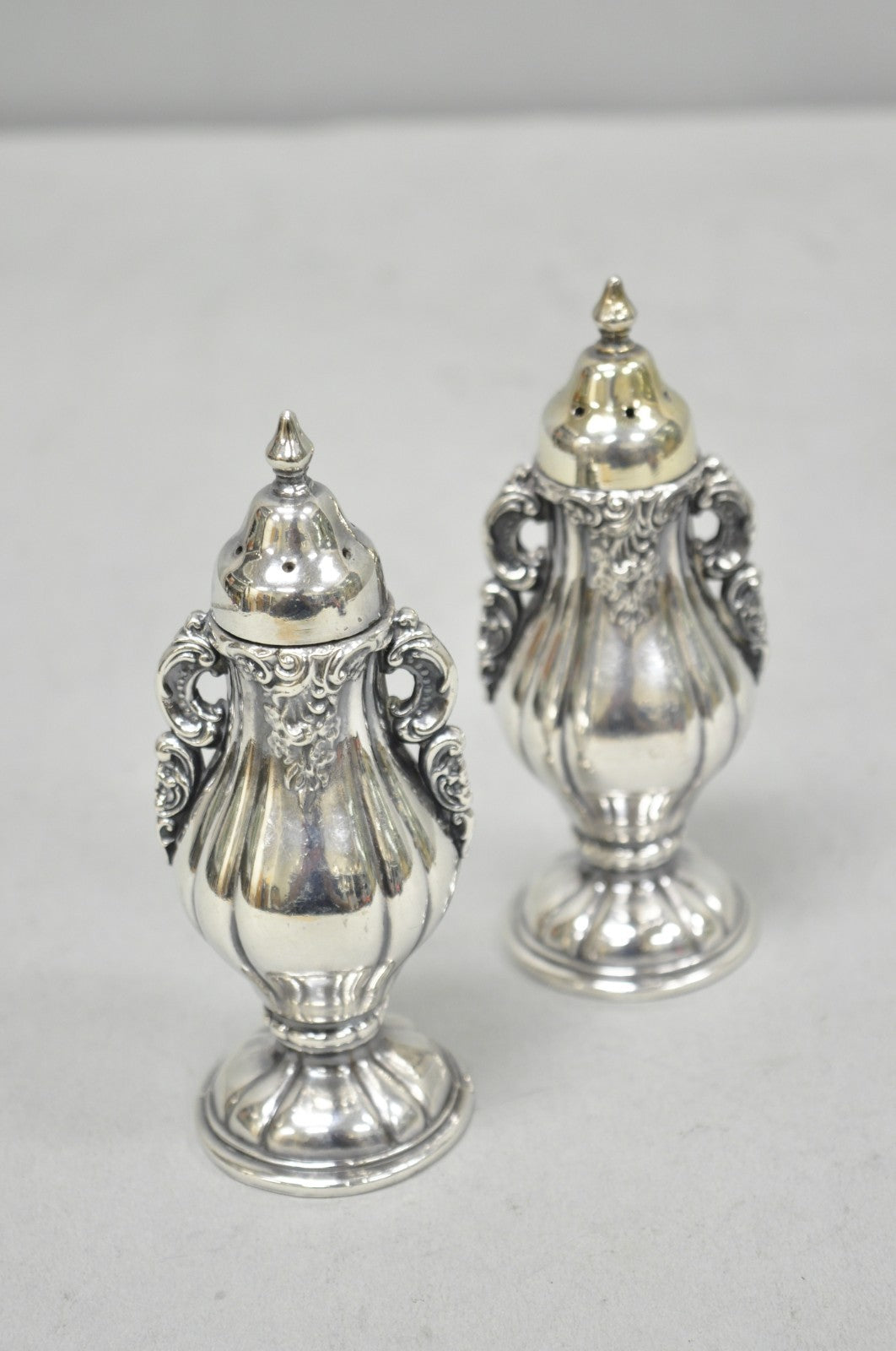 Vintage Wallace Baroque Ornate Silver Plated Salt & Pepper Shakers - a Pair