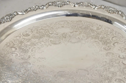 Vintage Poole 400 Lancaster Rose Silver Plated Serving Platter Bar Tray (B)