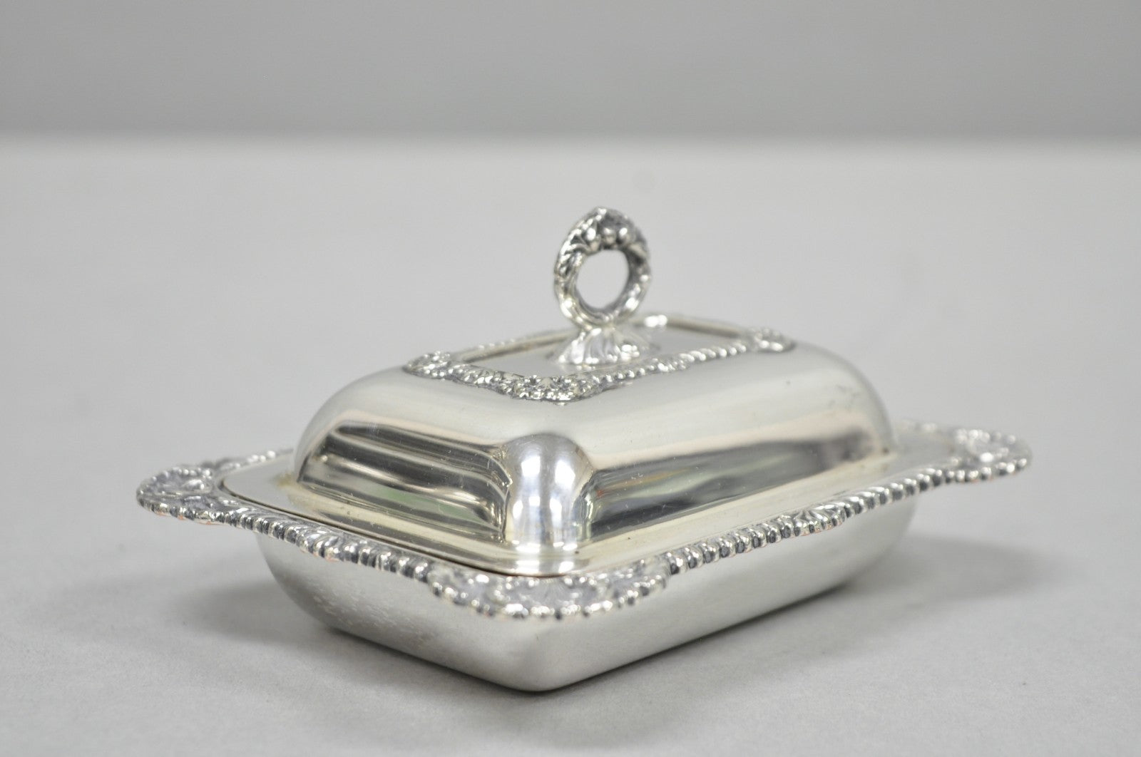 Vintage Miniature Sheffield England Silver Plated Covered Serving Dish Platter