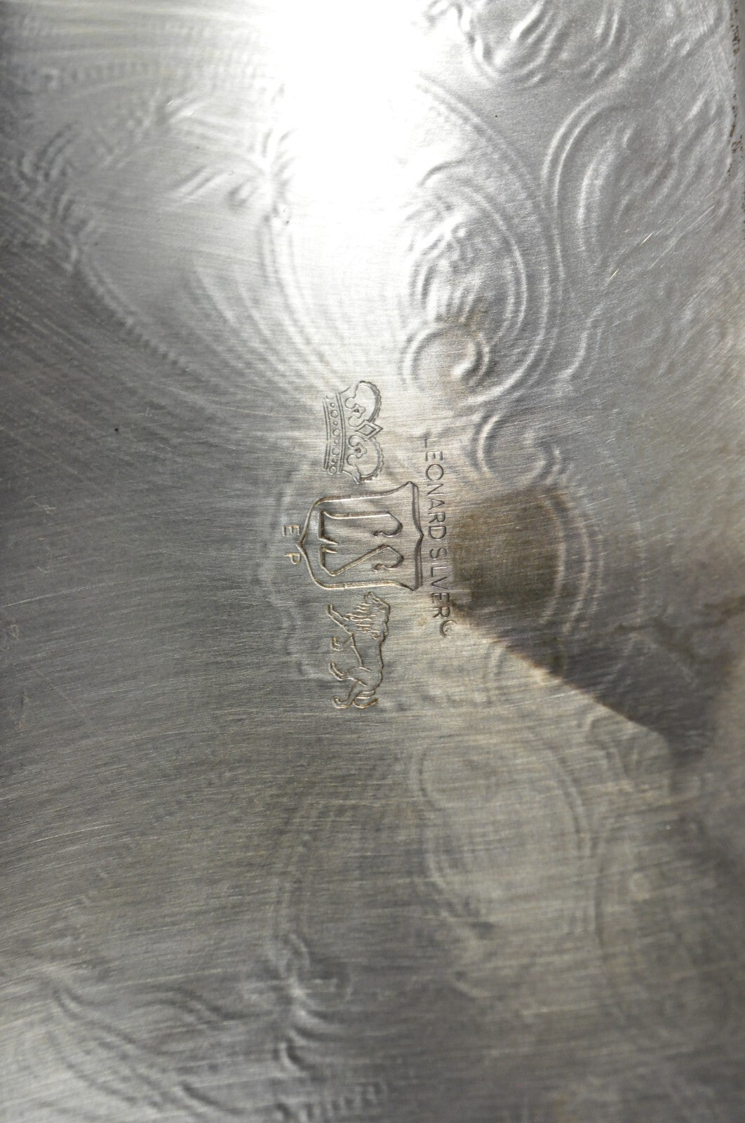 Vintage Leonard Victorian Ornate Silver Plated Narrow Trinket Dish Bar Tray