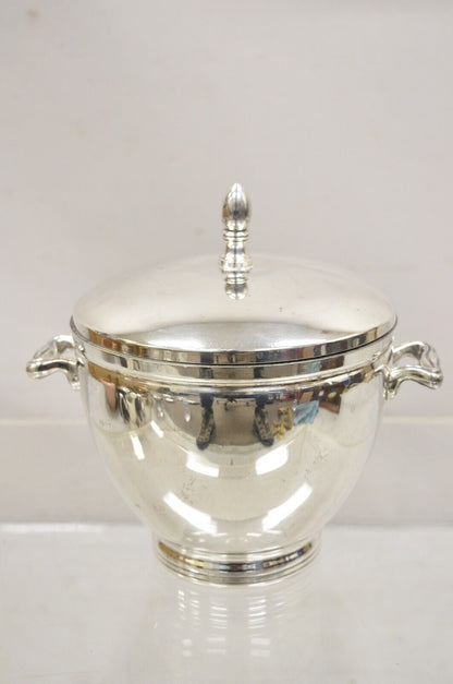 Vtg Knight Silver Smith's Silver on Copper Lidded Ice Bucket w Aluminum Lining