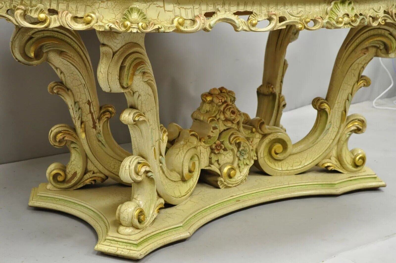 Silik Style Italian Baroque Rococo Dining Room Set by John Turano & Sons - 7 Pcs