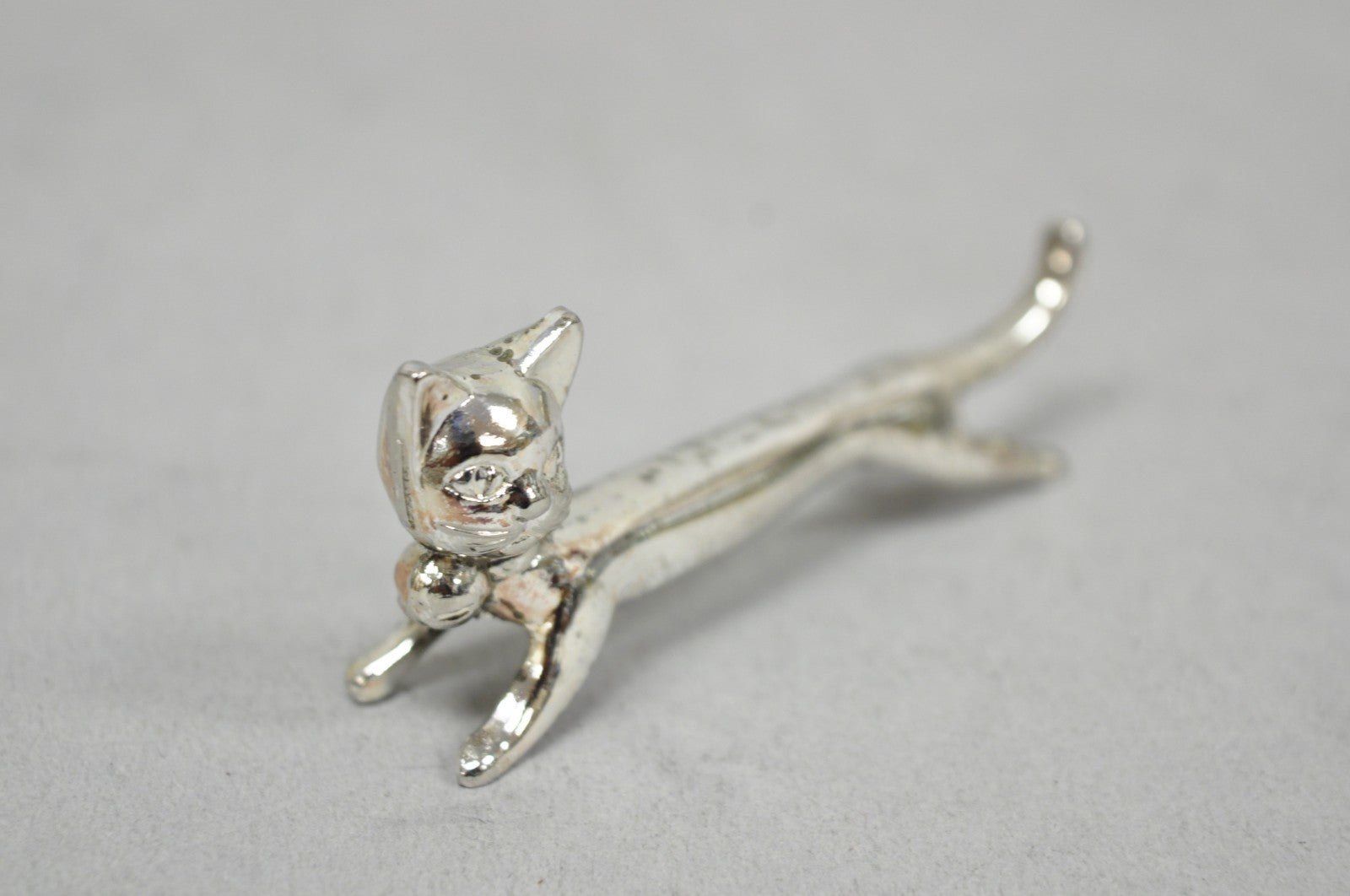 Vintage Art Deco Small Silver Plated Metal Figural Cat Knife Rests - Set of 5