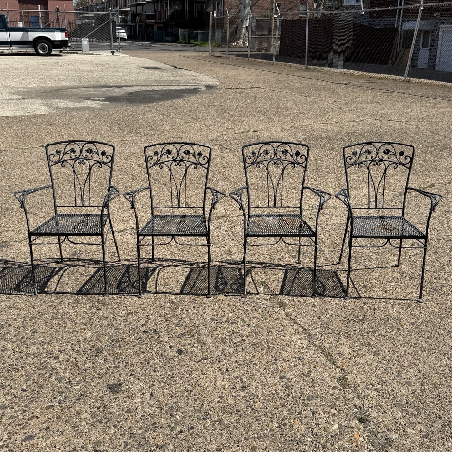 Salterini Style Wrought Iron Garden Patio Dining Set by Florentine Craft Studio