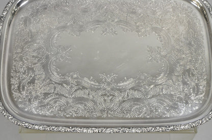 Vintage Victorian International Silver Co Silver Plated Bar Serving Platter Tray