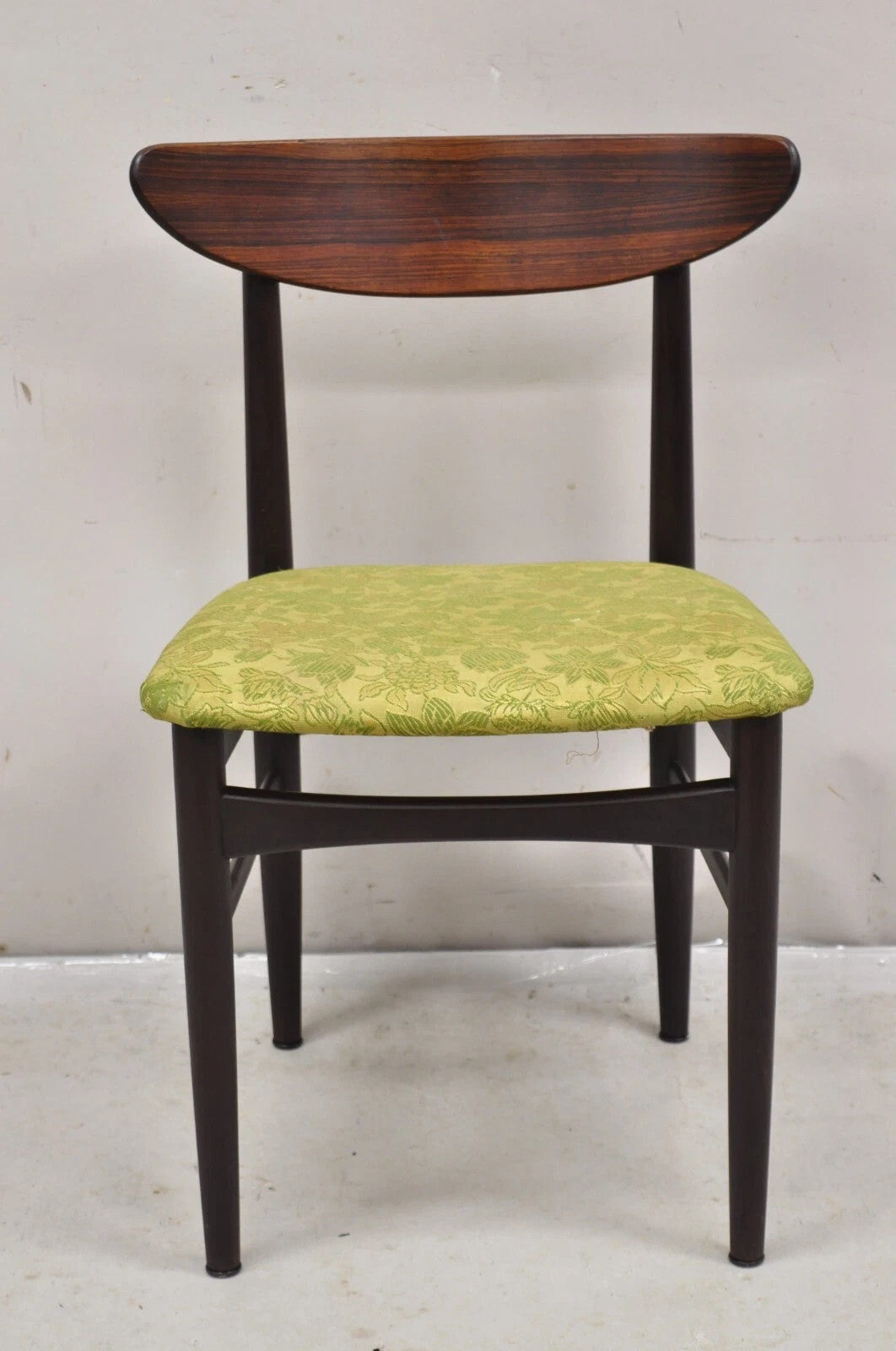 Vintage Dyrlund Mid Century Danish Modern Rosewood Curved Back Dining Side Chair