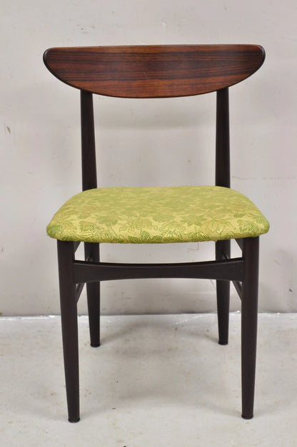Vintage Dyrlund Mid Century Danish Modern Rosewood Curved Back Dining Side Chair