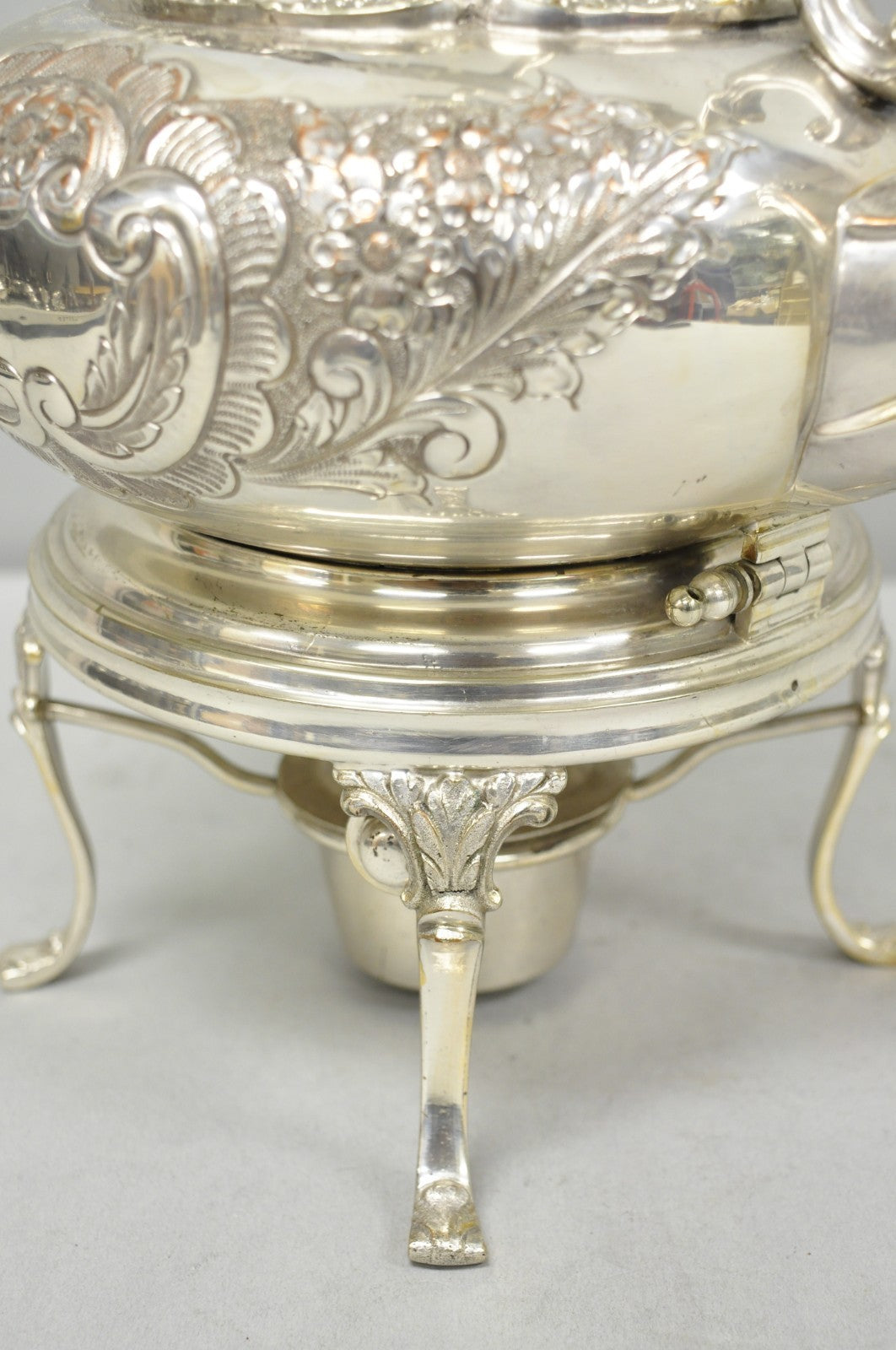 Antique Victorian Cheltenham Converted Silver Plated Tea Kettle Table Lamp