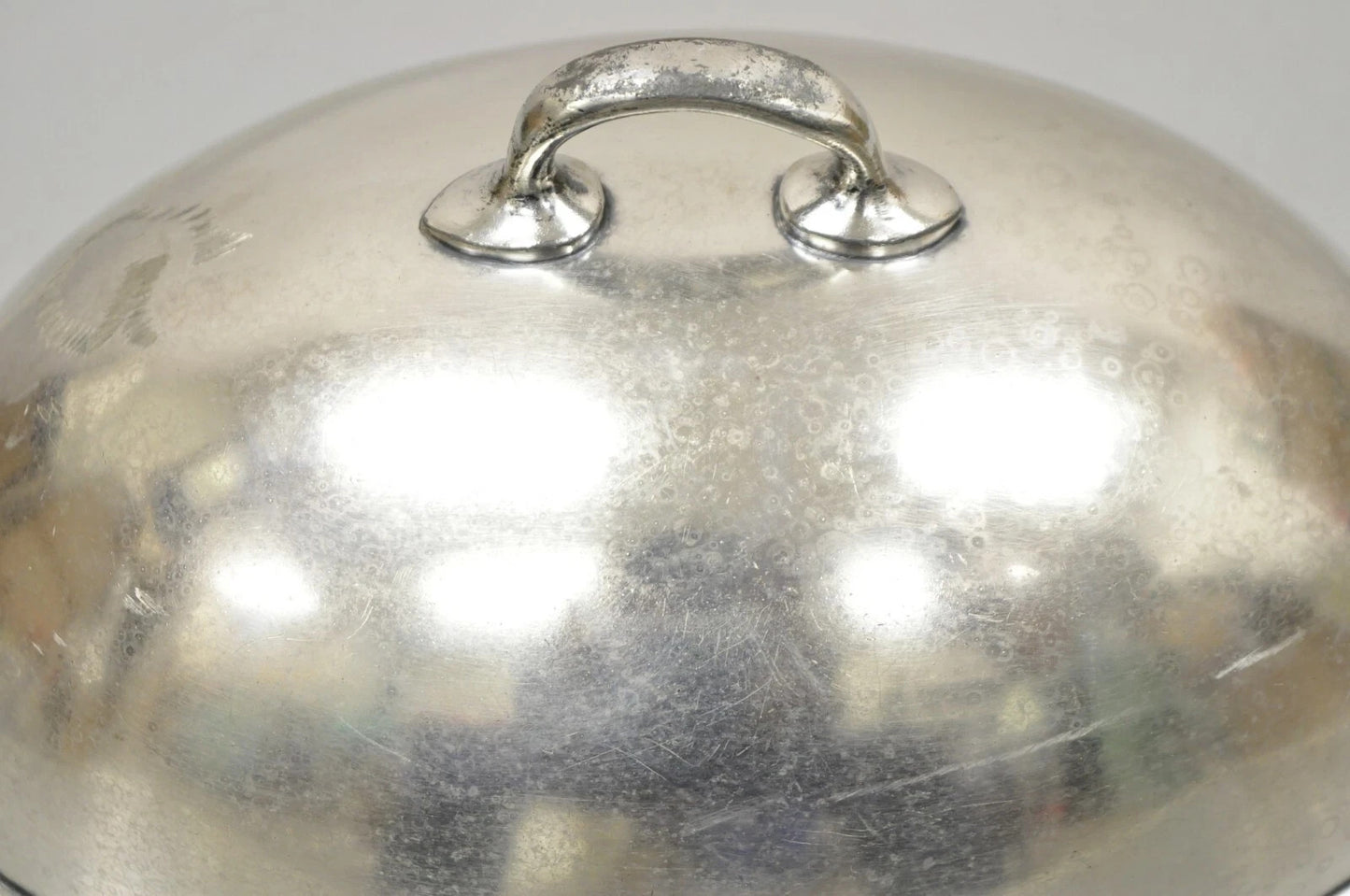 Antique Lexington Silver Plated Edwardian Oval Small Serving Platter Lid Dome