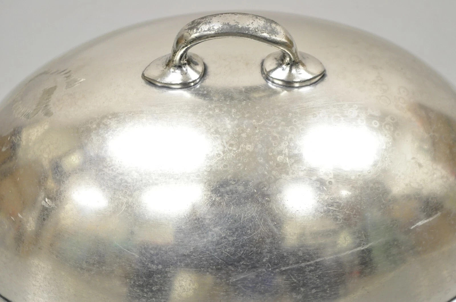 Antique Lexington Silver Plated Edwardian Oval Small Serving Platter Lid Dome