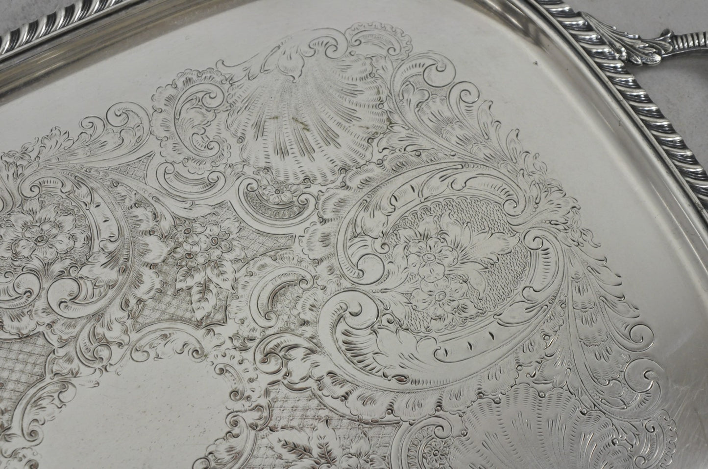 Vintage Sheffield Victorian Silver Plated Twin Handle Bar Serving Platter Tray