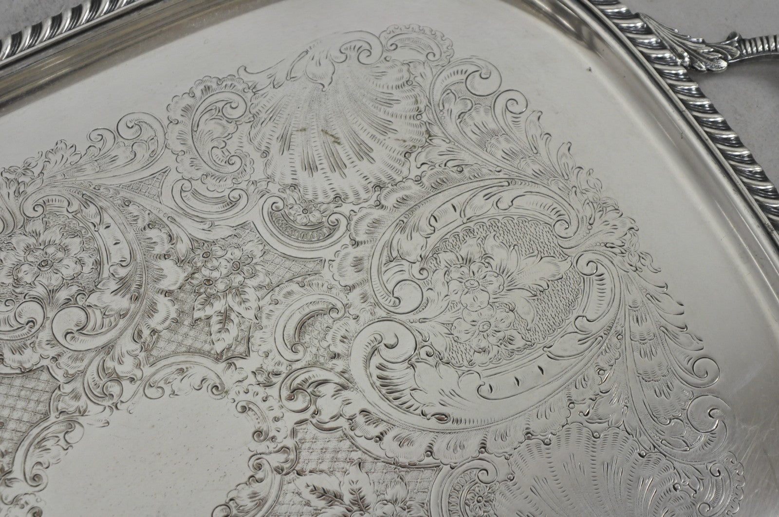 Vintage Sheffield Victorian Silver Plated Twin Handle Bar Serving Platter Tray