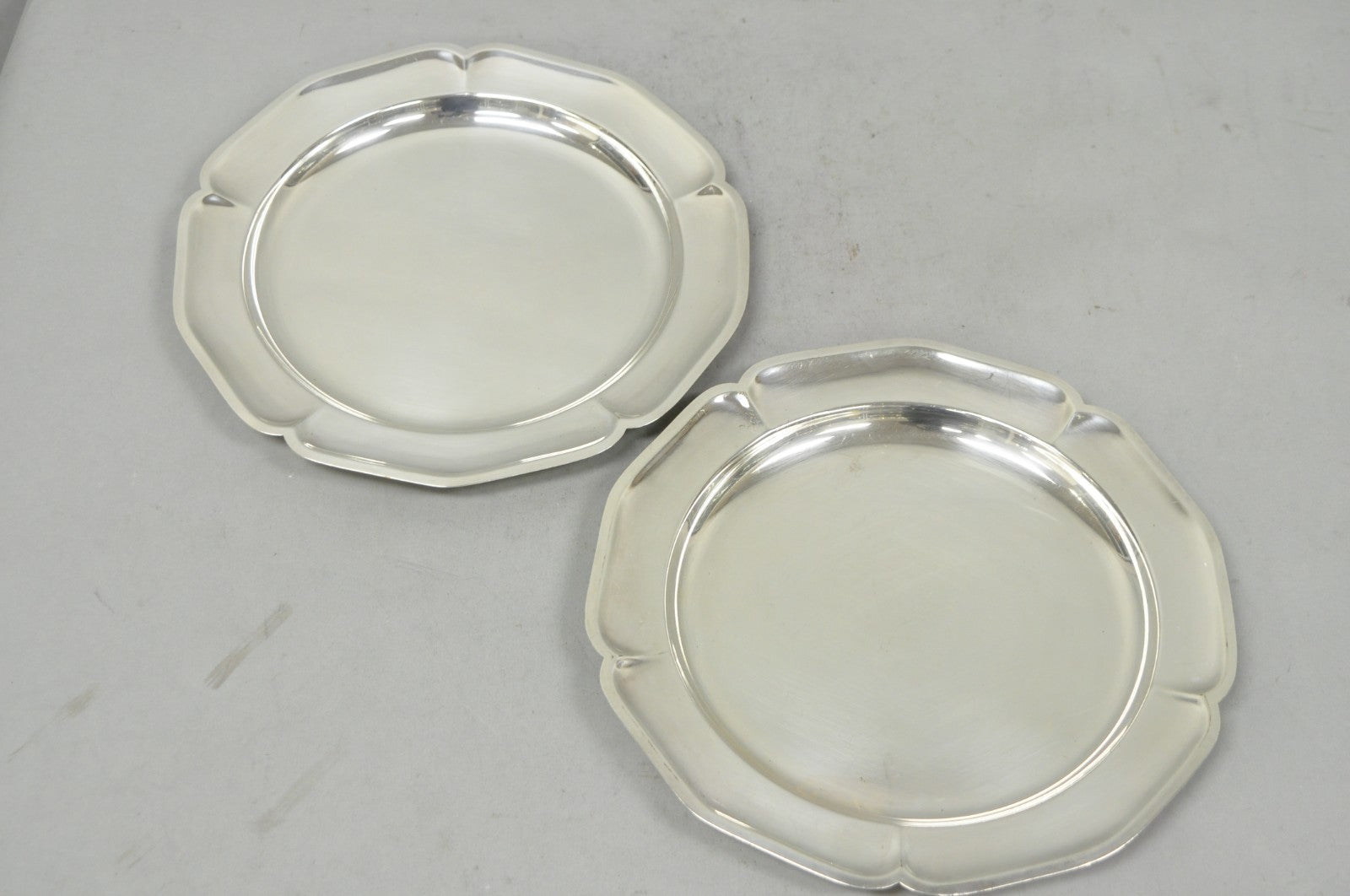 Vintage International Silver Co 221 Modern Silver Plated 12" Platter Dish - Pair