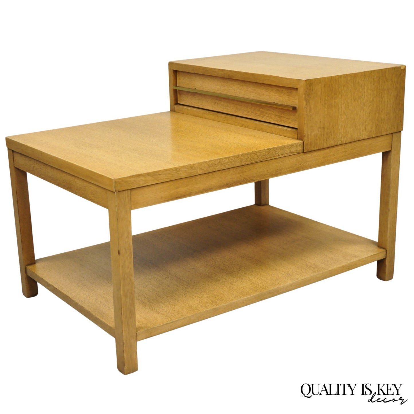American of Martinsville Blonde Mahogany Mid Century Modern Step Up End Table