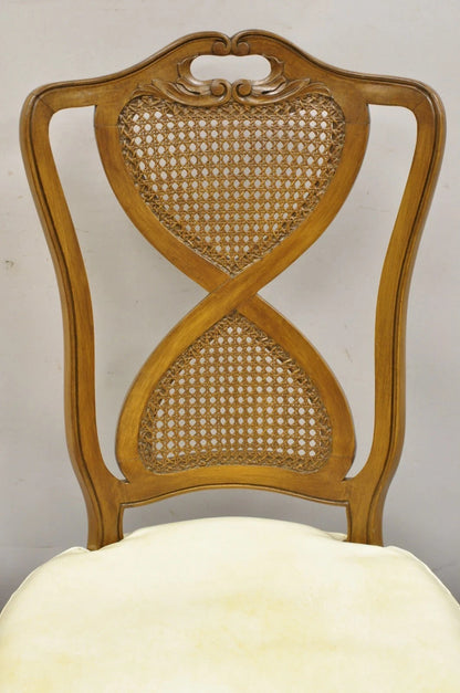 French Provincial Hollywood Regency Pretzel Cane Back Dining Chair - Set of 8