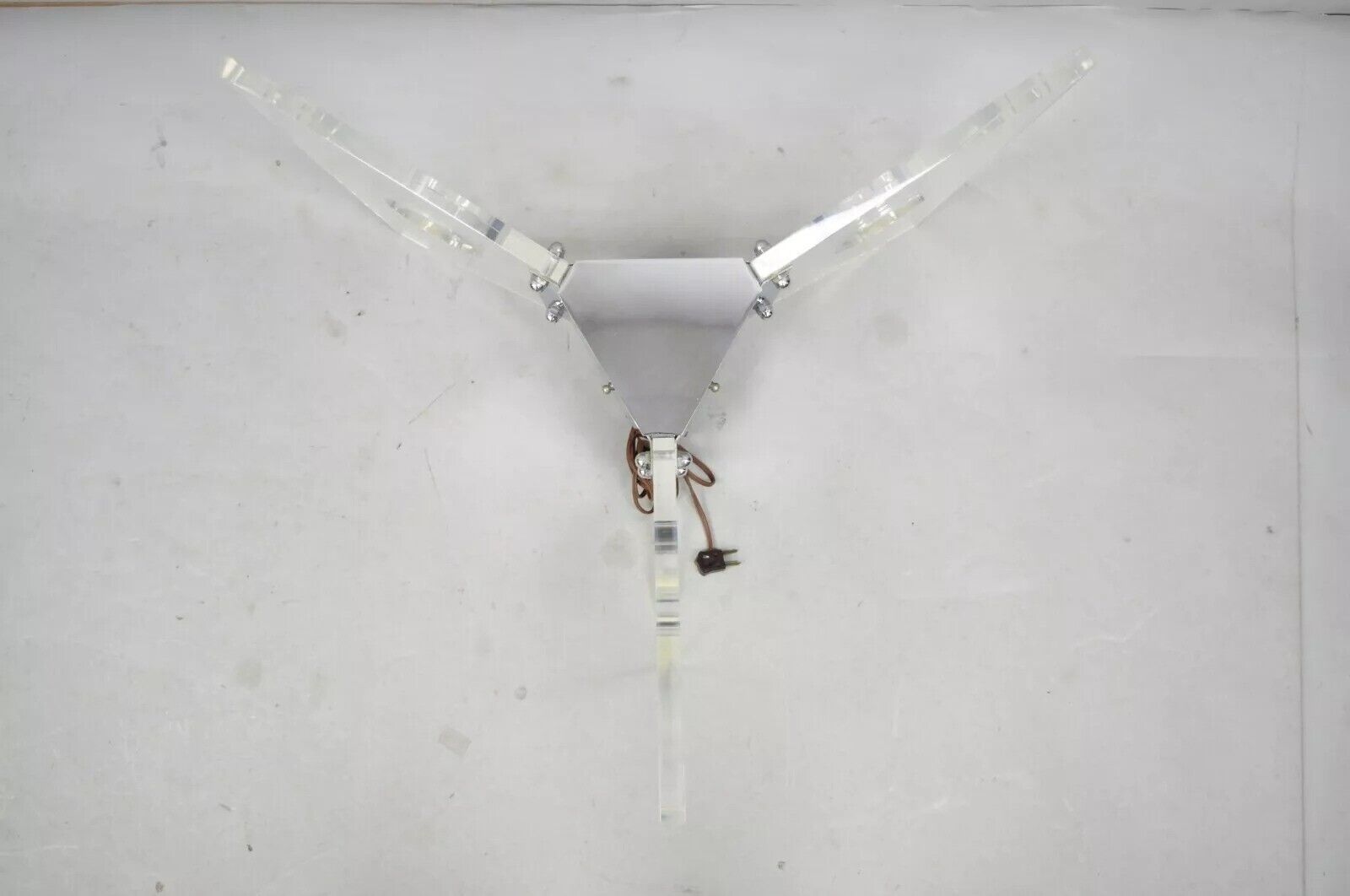 Illuminated Mid Century Modern Lucite & Chrome Butterfly Coffee Table Base