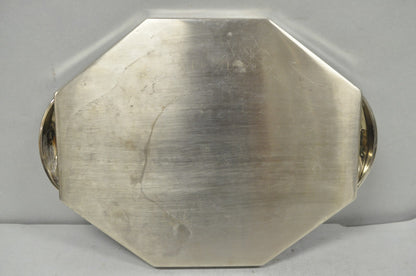 Modern Art Deco Style Silver Plated Nickel Octagonal Vanity Bar Tray "FE"