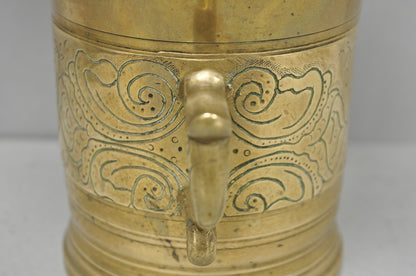 Vintage Primitive Solid Brass Mortar & Pestle Apothecary Medicine Herb Grinder