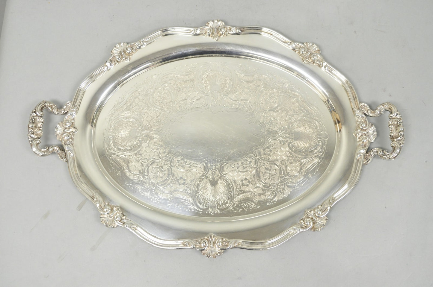 Vintage Reed & Barton 05600 Regent Victorian Silver Plated Serving Platter Tray