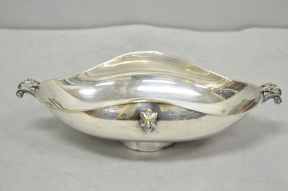 Vintage Regency Style Italian ARG 1000 Silver Plated Compote Fruit Bowl w/ Faces