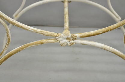 Vintage Italian Regency Wrought Iron & Brass Curule X Frame Stool - a Pair