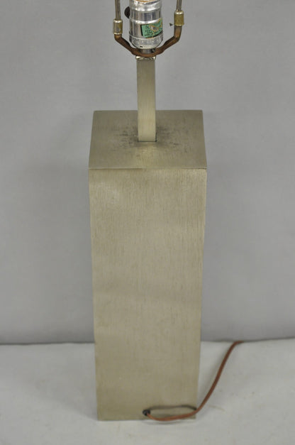 Laurel Pierre Cardin Style Brushed Aluminum Mid Century Modern Cubist Table Lamp