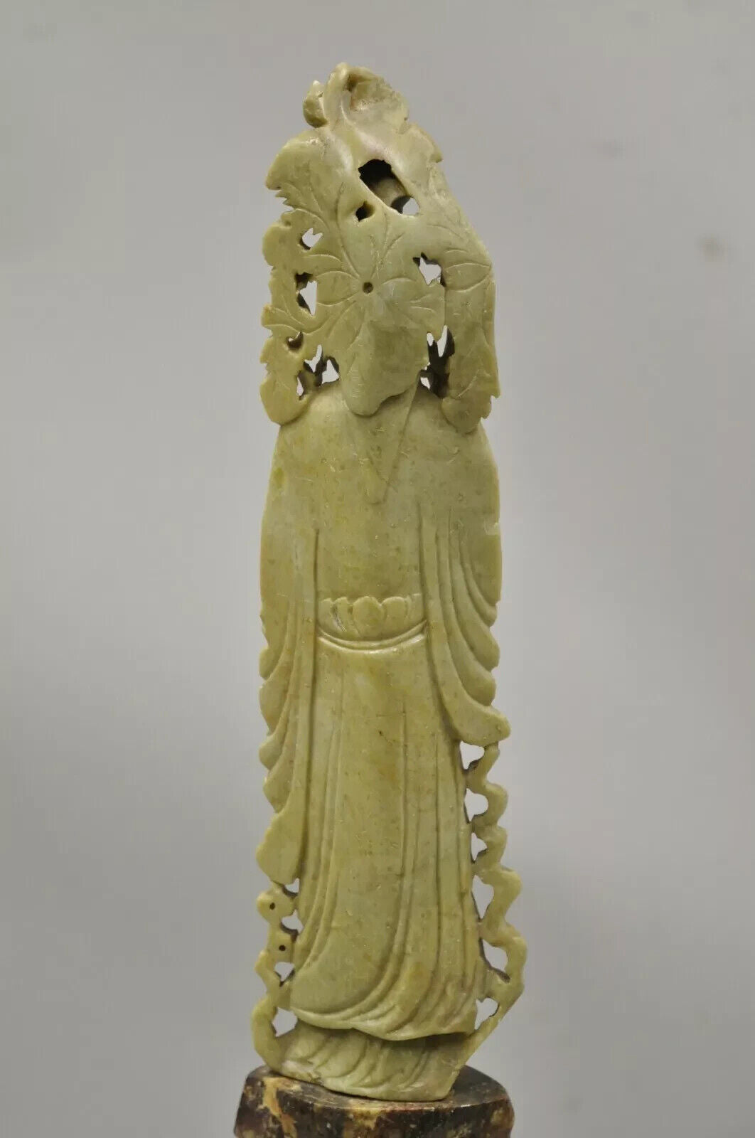 Chinese Carved Soapstone Guanyin Kwan Yin 15" Tall Figurine Statue Sculpture