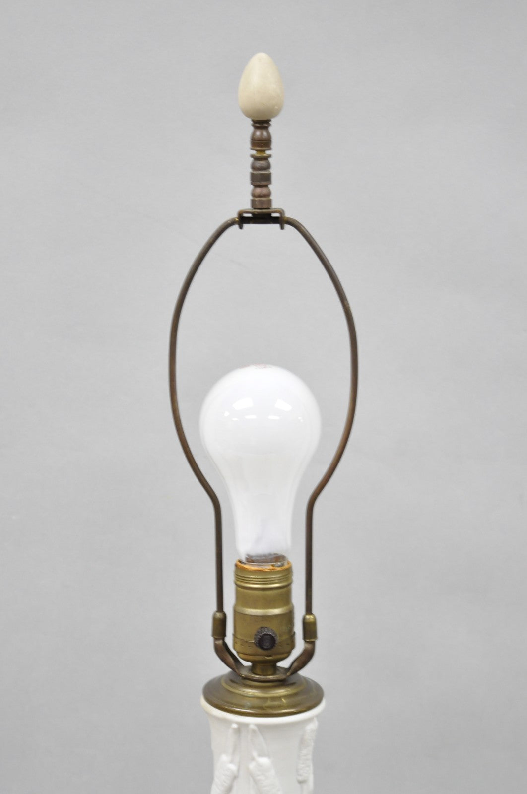 Vintage French Bisque White Porcelain Maritime Figural Cherubs Table Lamp